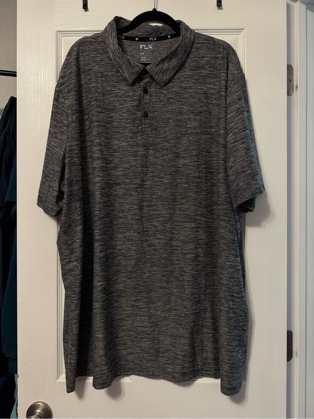 Men's Heather Charcoal Polo Shirt size 3X